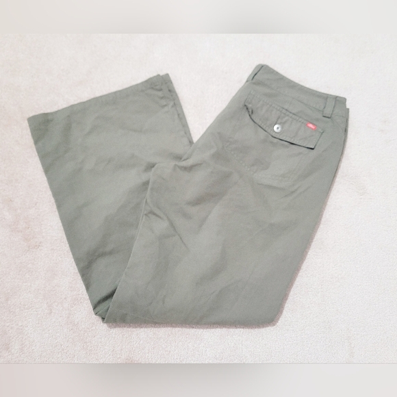 S. Oliver Pants Wide Leg Cargo Y2K Army Green Woman's Size 40 TINKA - Picture 4 of 12